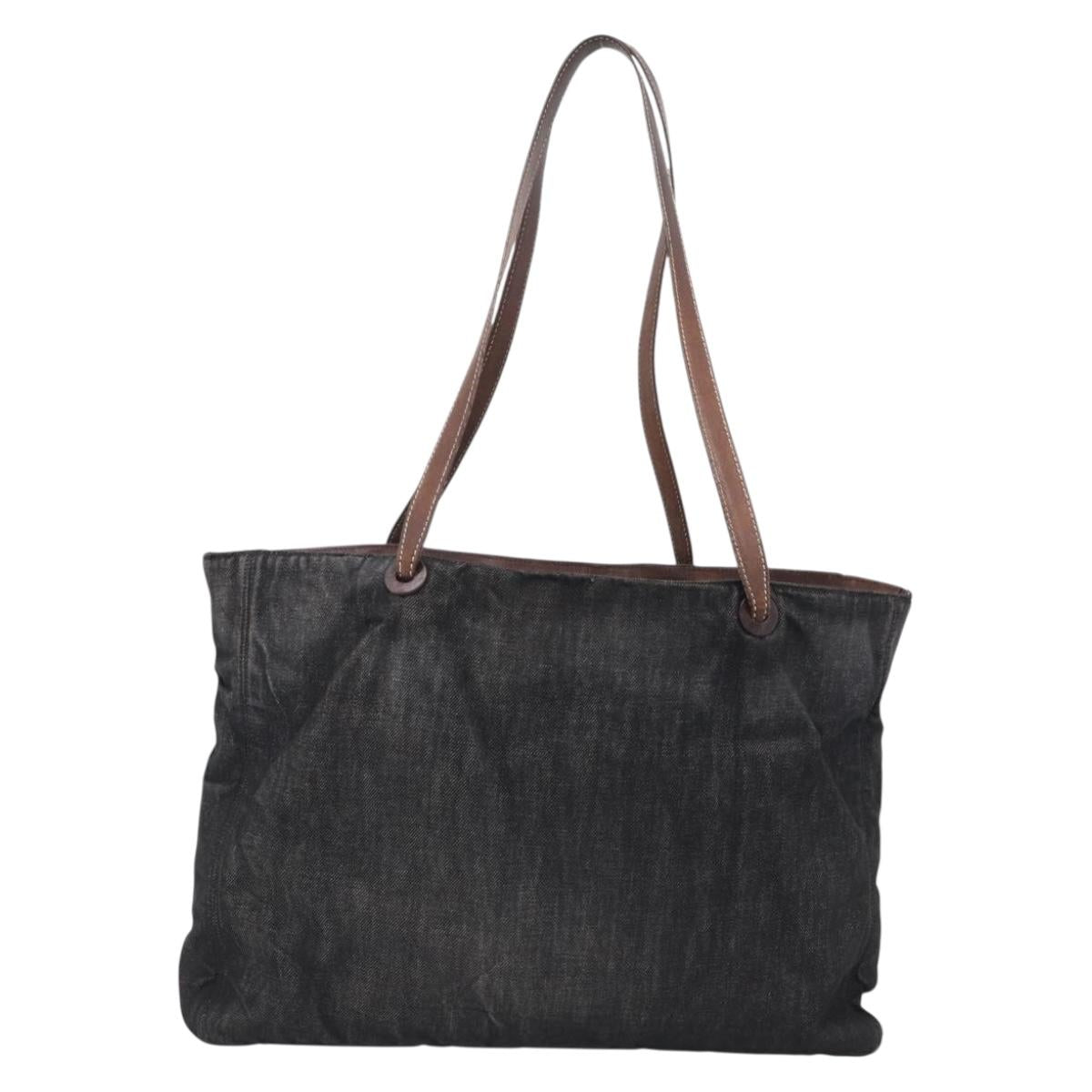 Chanel Black Denim Tote back
