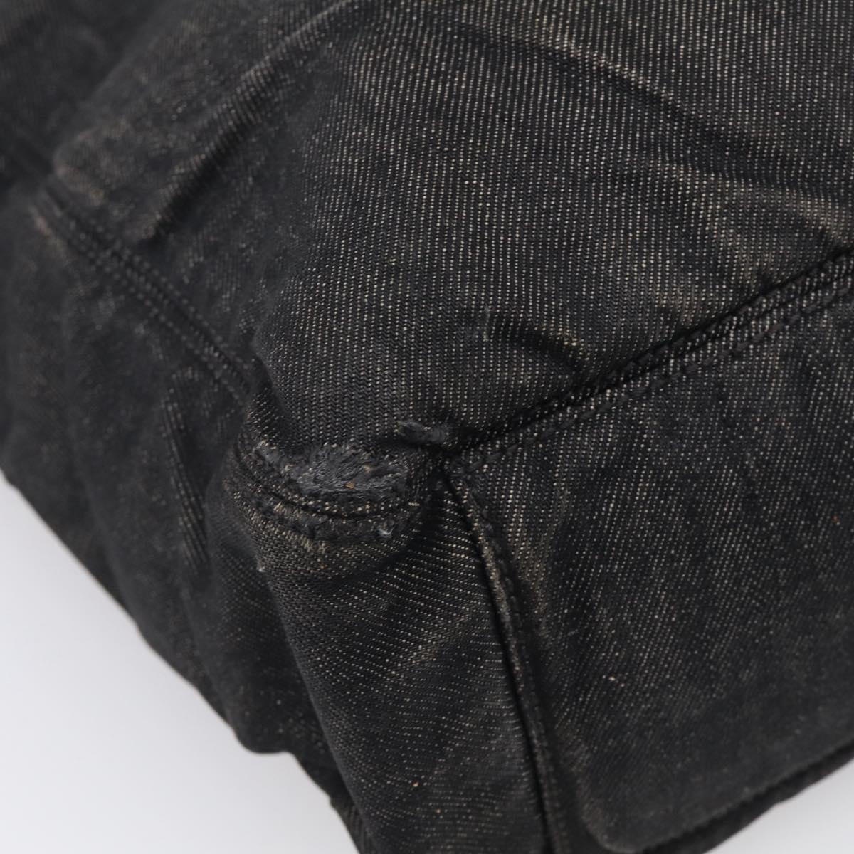 Chanel Black Denim Tote corner detail