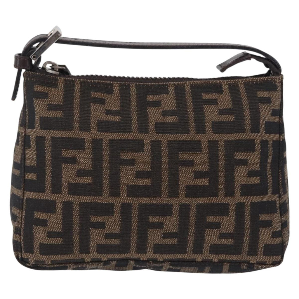 Fendi Brown Zucca Canvas Pochette front