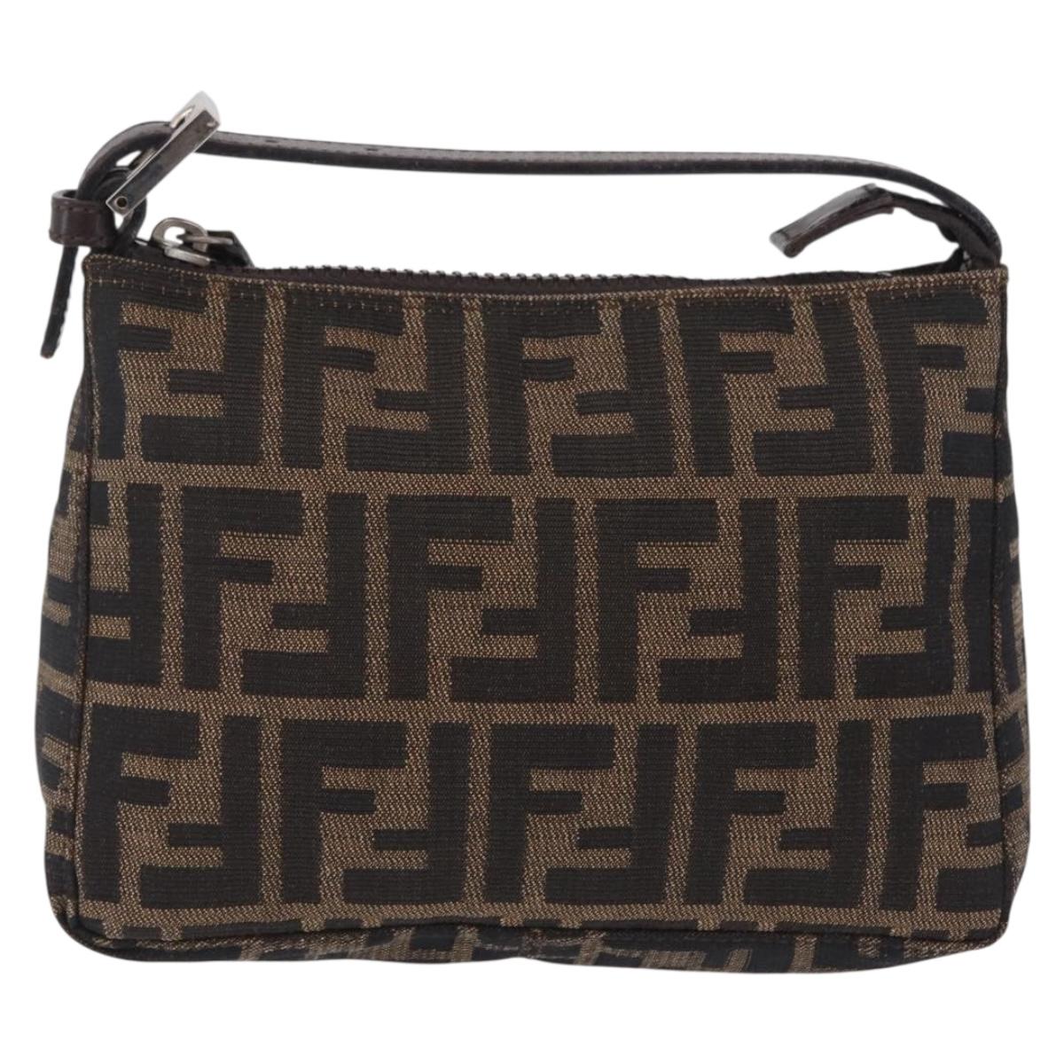 Fendi Brown Zucca Canvas Pochette front