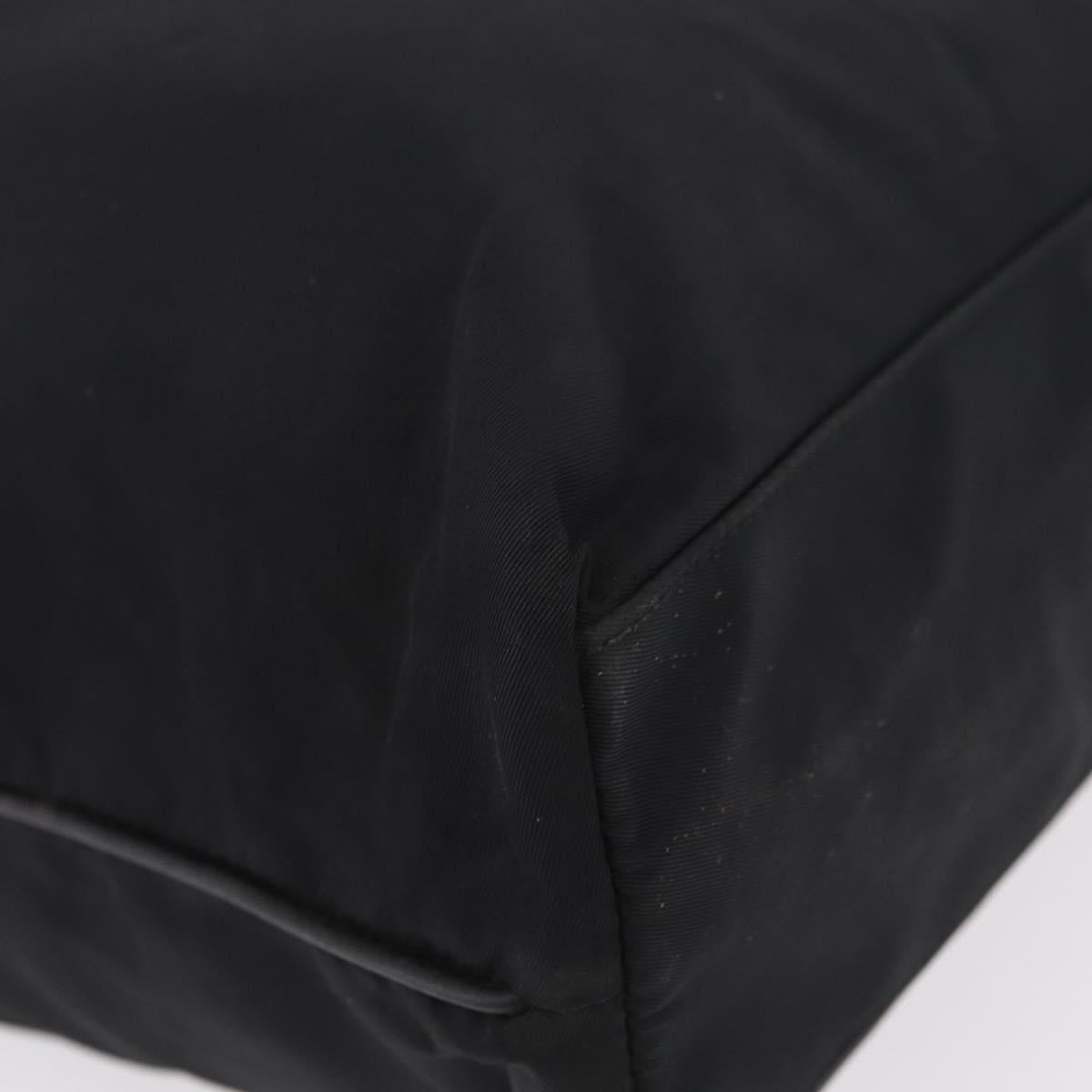 Prada Black Nylon and Leather Mini Tote corner detail
