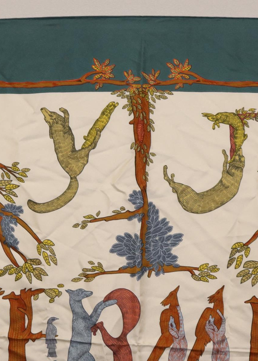 Hermès Green Spell Out Silk Scarf photo 3