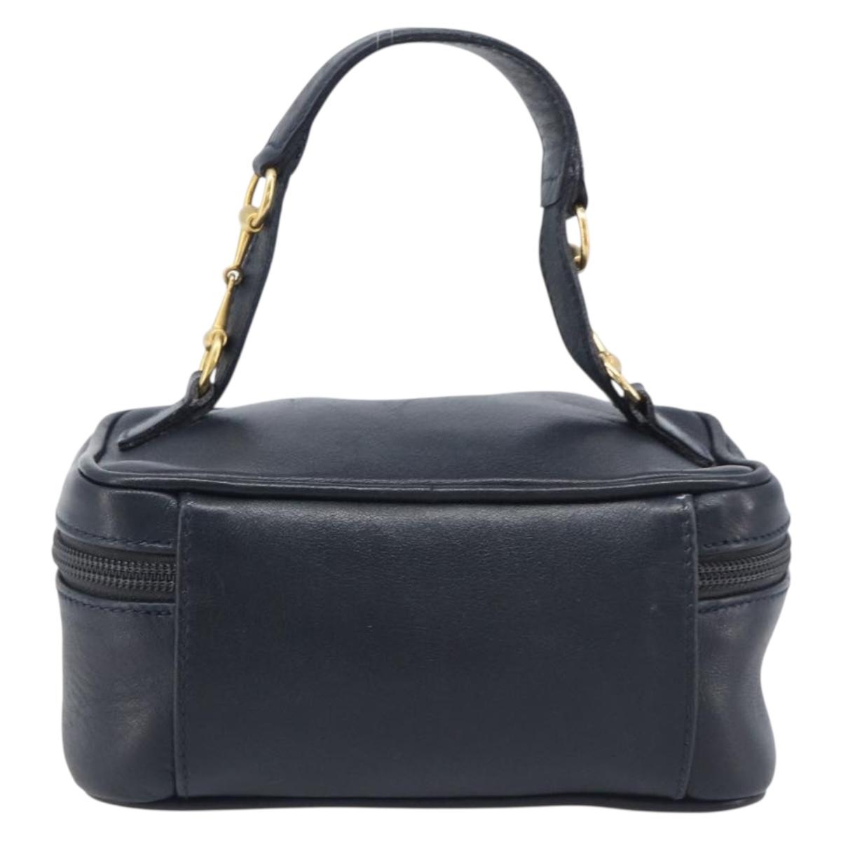 Gucci Navy Leather Horsebit Vanity Bag back