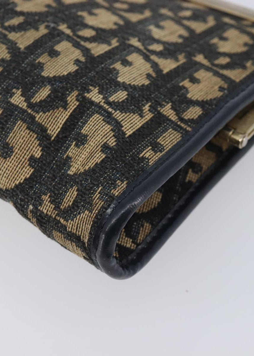 Dior Navy Monogram and Gold Clutch corner detail