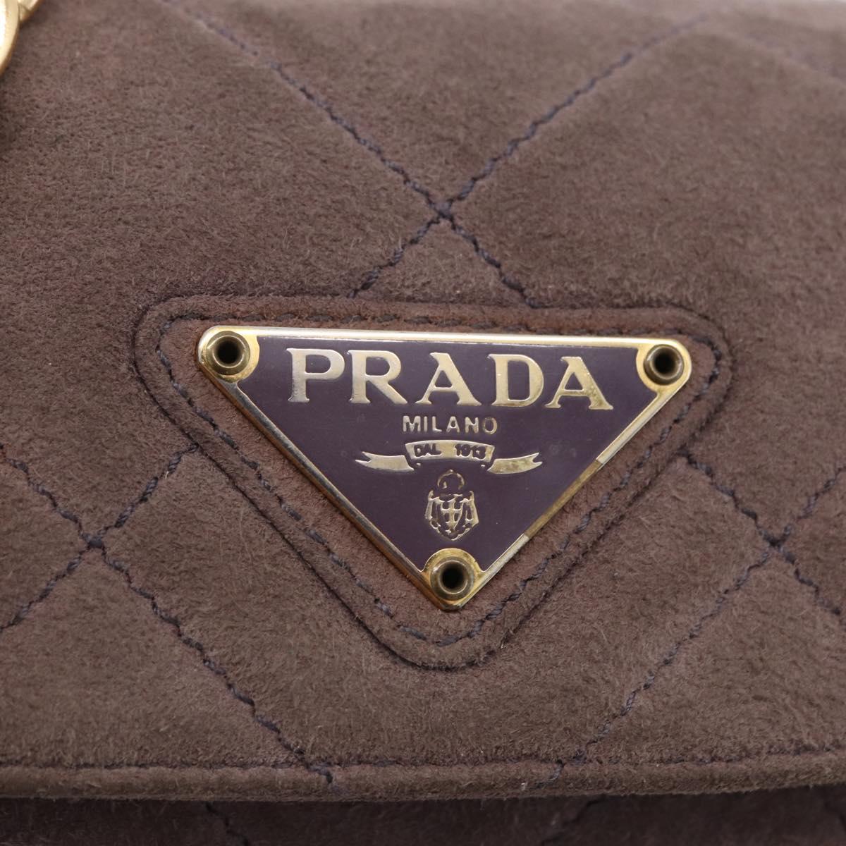 Prada Brown Suede Quilted Crossbody