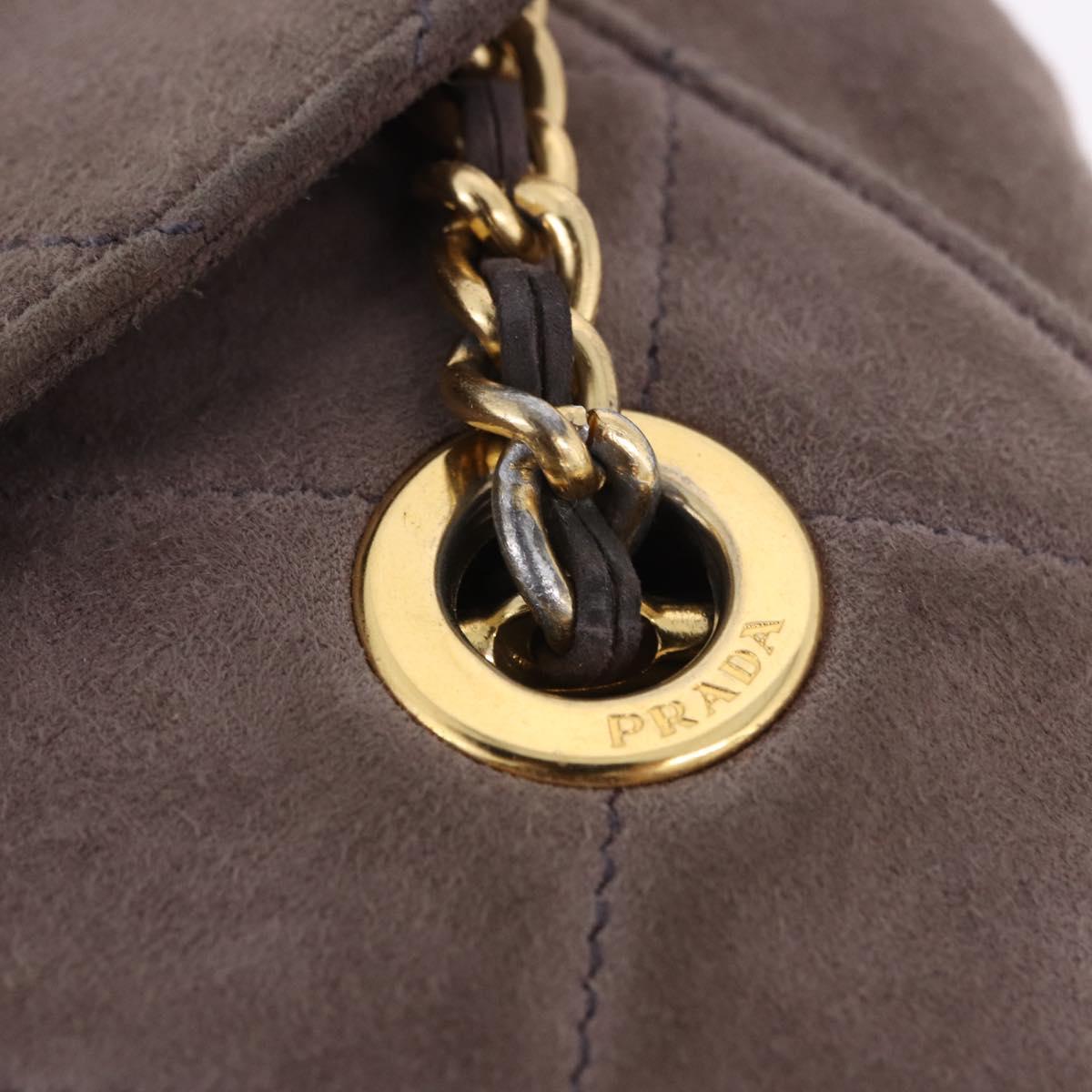 Prada Brown Suede Quilted Crossbody