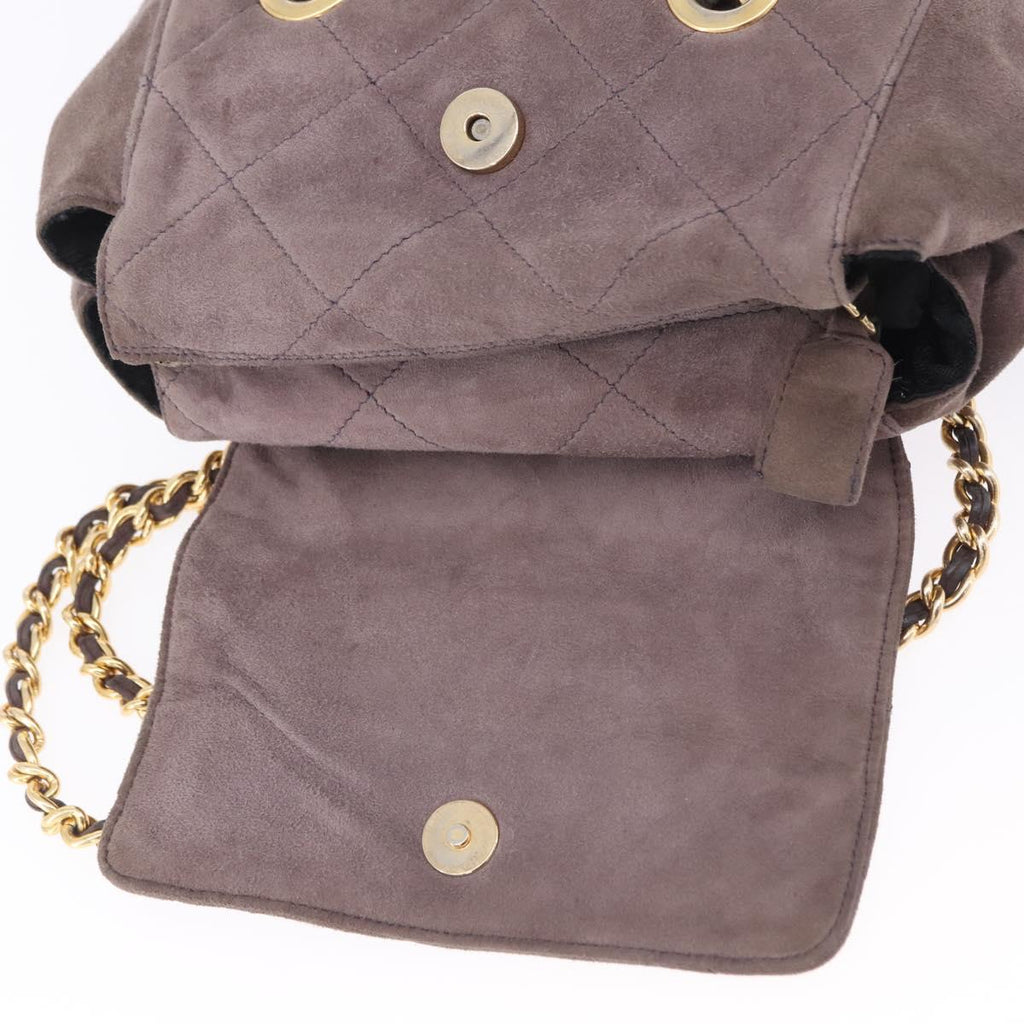 Prada Brown Suede Quilted Crossbody