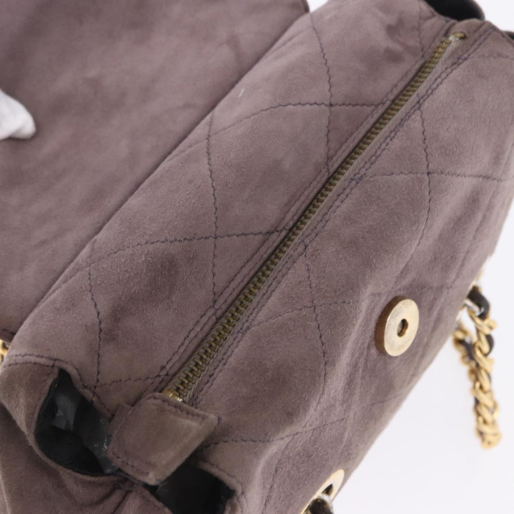 Prada Brown Suede Quilted Crossbody