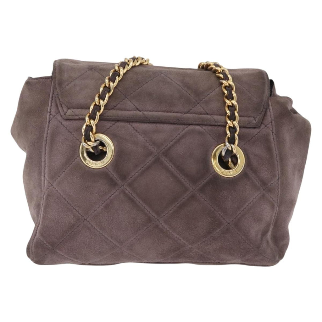 Prada Brown Suede Quilted Crossbody