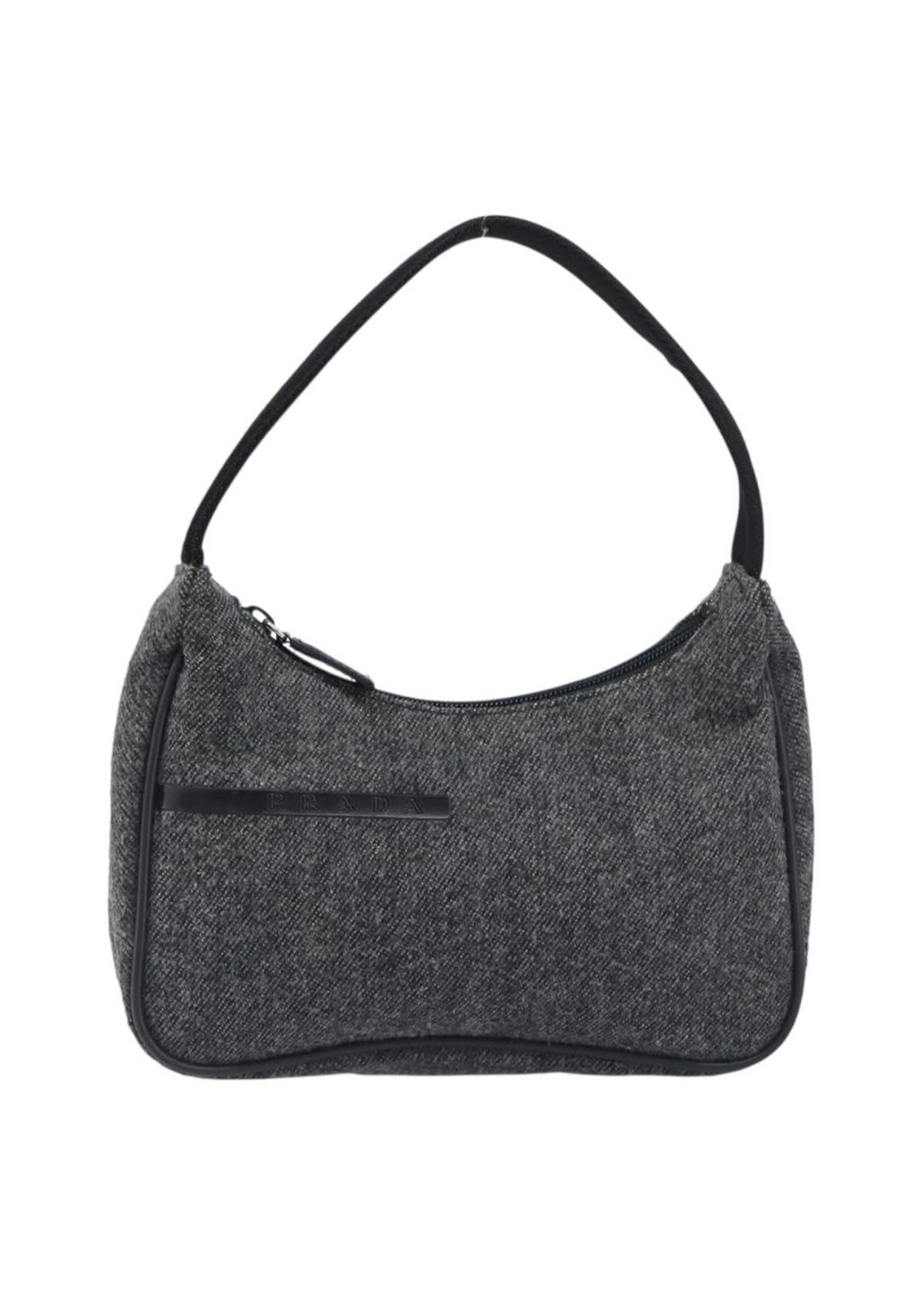 Prada Grey Wool Shoulder Bag