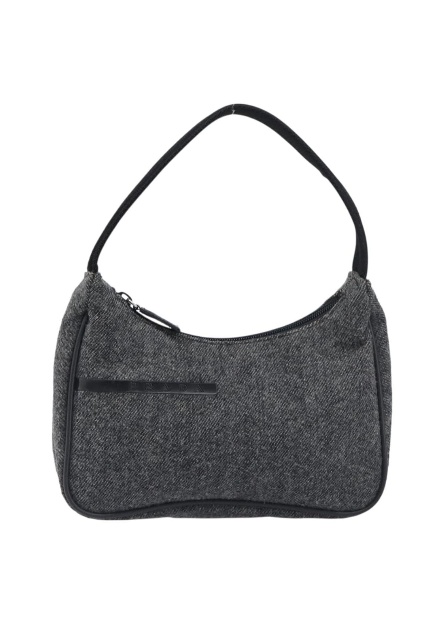 Prada Grey Wool Shoulder Bag