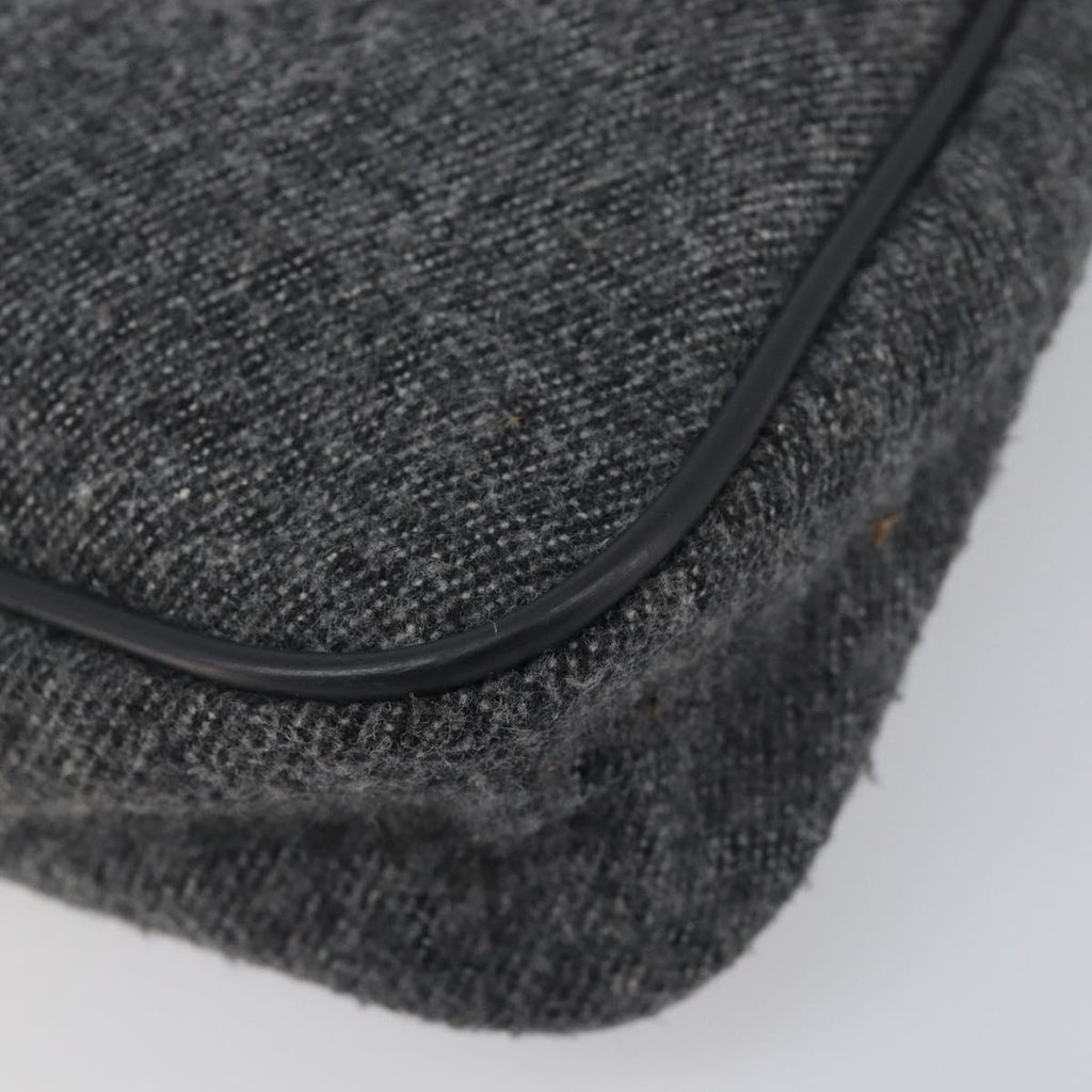 Prada Grey Wool Shoulder Bag