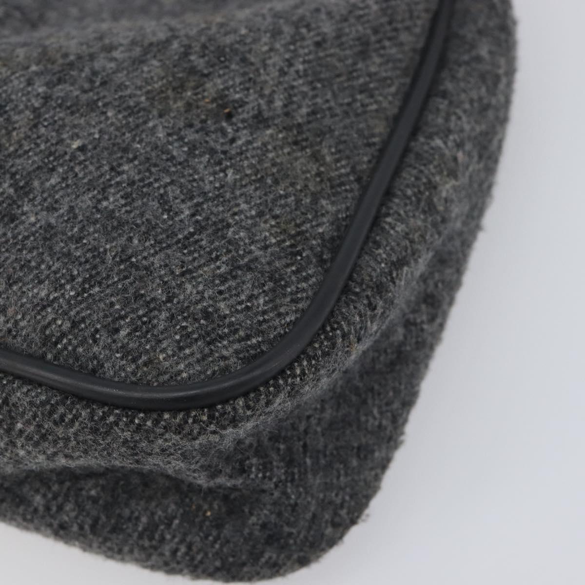 Prada Grey Wool Shoulder Bag
