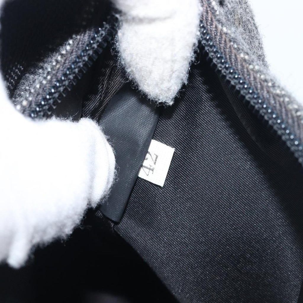 Prada Grey Wool Shoulder Bag