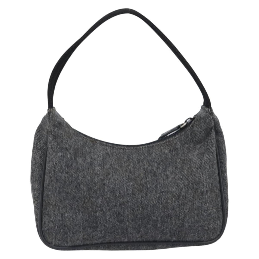 Prada Grey Wool Shoulder Bag