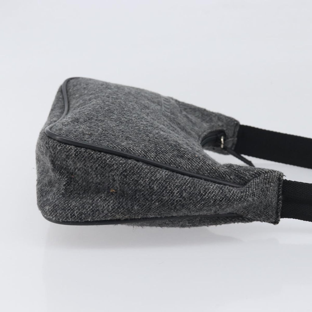 Prada Grey Wool Shoulder Bag