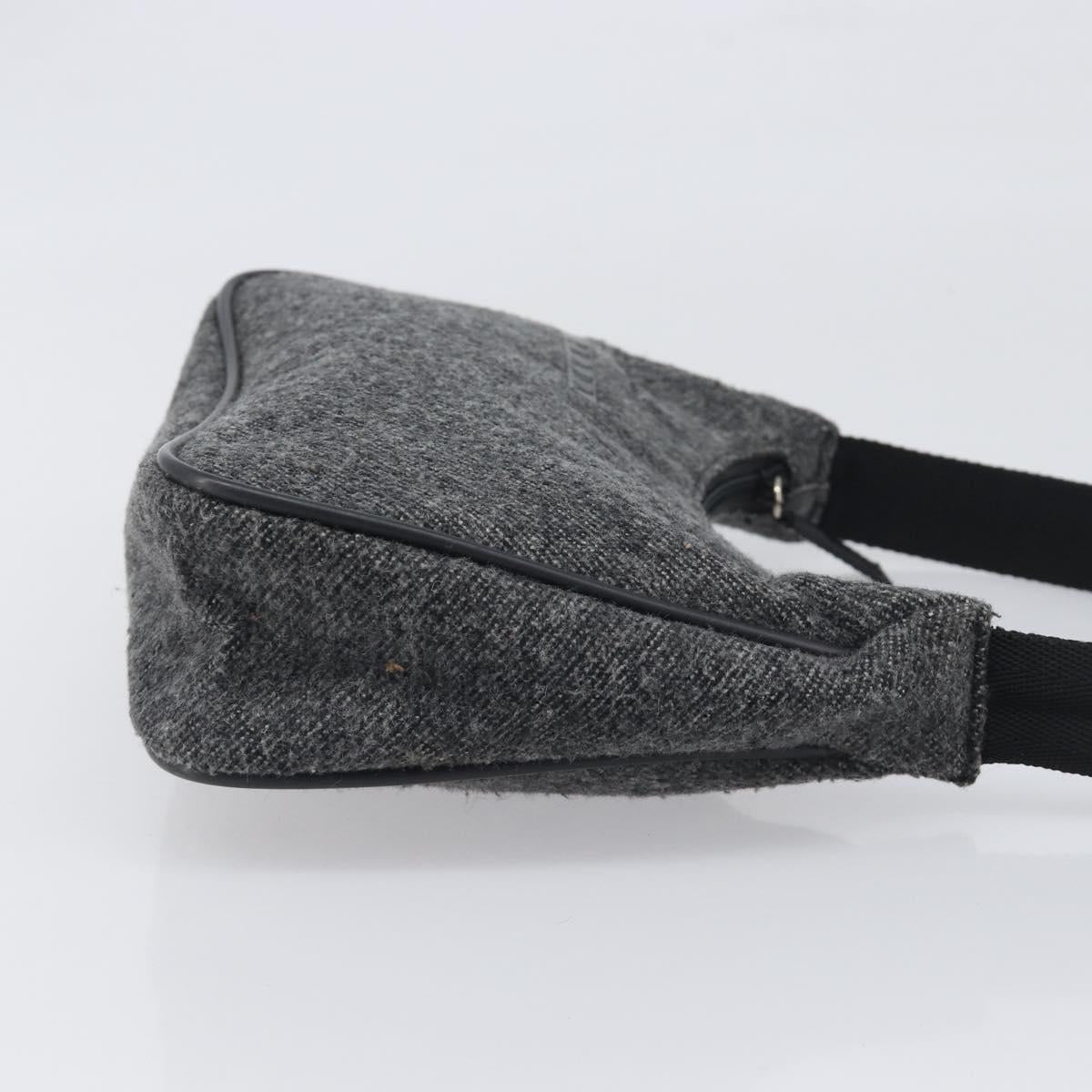 Prada Grey Wool Shoulder Bag