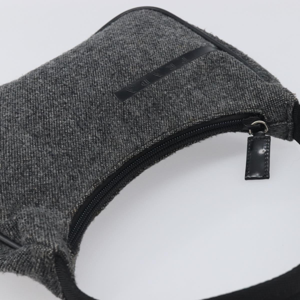 Prada Grey Wool Shoulder Bag