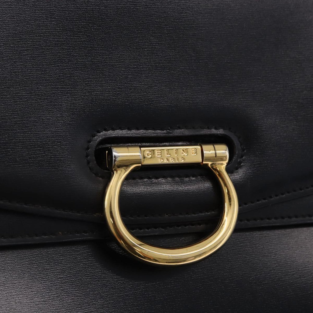 Celine Black Leather Shoulder Bag