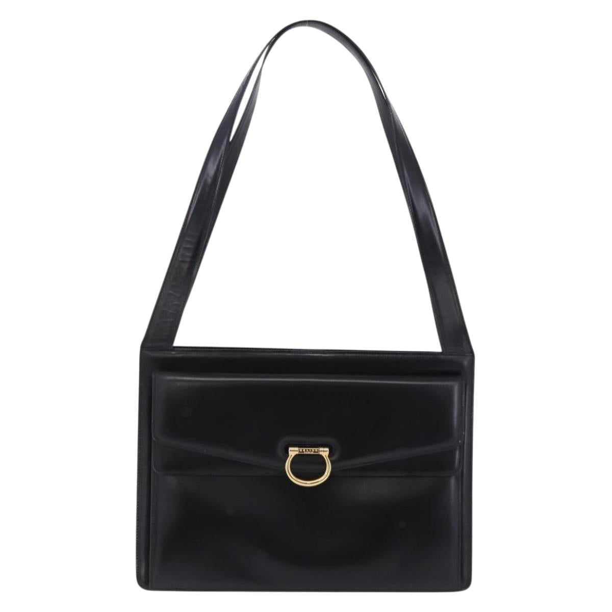 Celine Black Leather Shoulder Bag