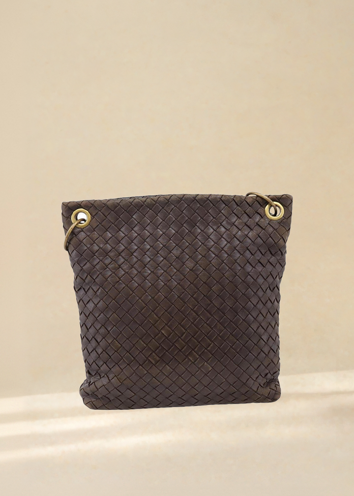 Bottega Veneta Intrecciato Brown Shoulder Bag