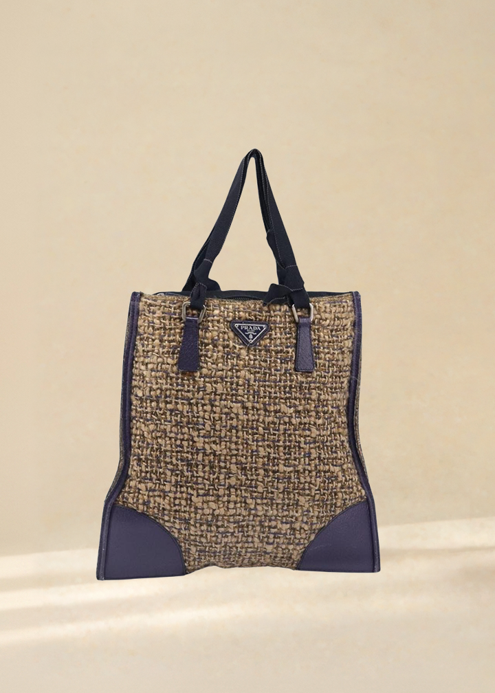 Prada Purple Tweed Handbag