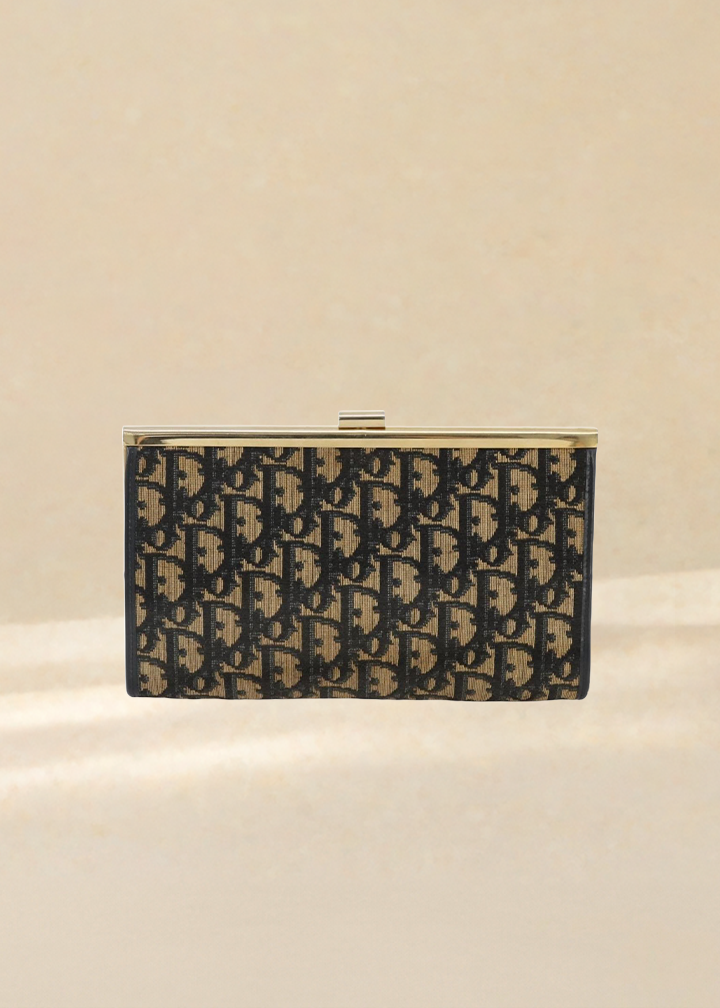 Dior Navy Trotter Snap Clutch