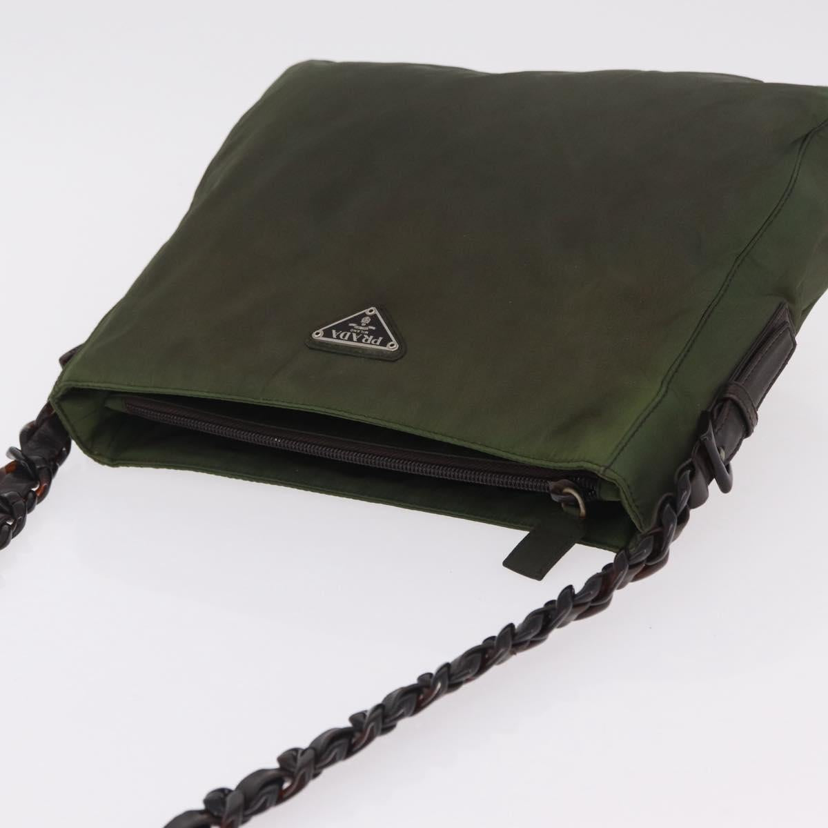 Prada Green Nylon Strap Shoulder Bag