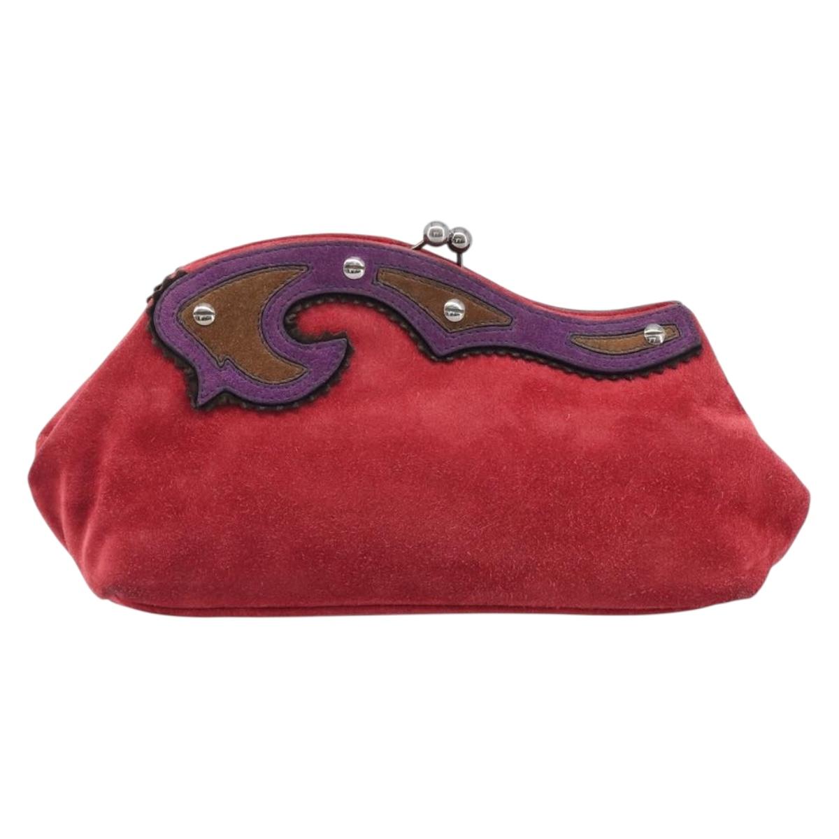 Miu Miu Red Suede Clutch