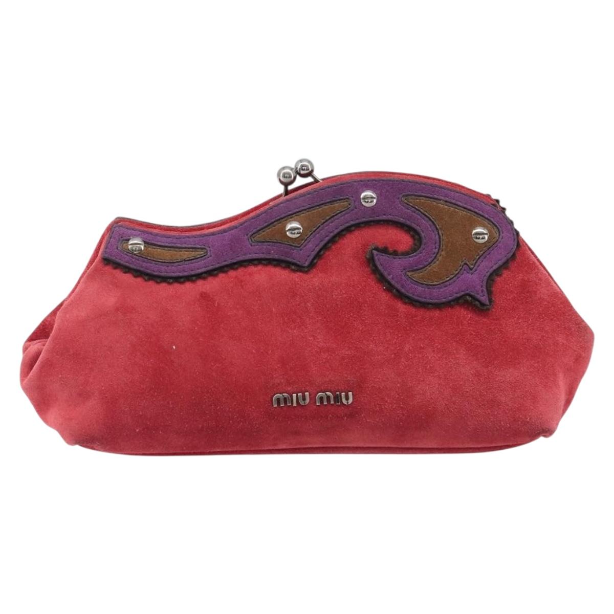 Miu Miu Red Suede Clutch