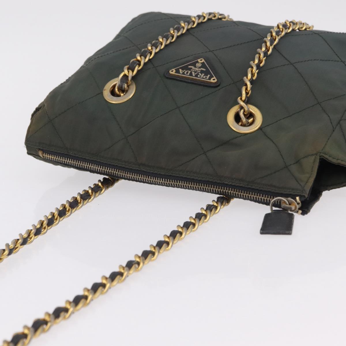 Prada Green Quilted Shoulder Bag