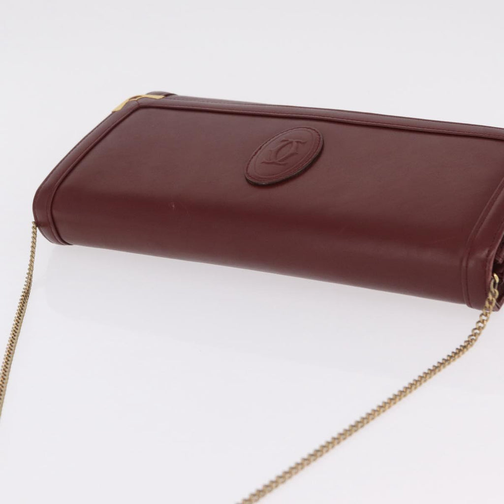 Cartier Burgundy Chain Shoulder Bag