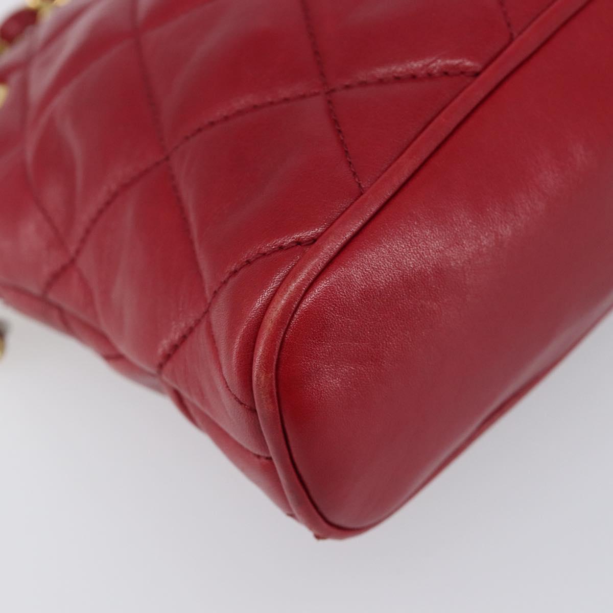 Chanel Red Leather Mini Shoulder Bag