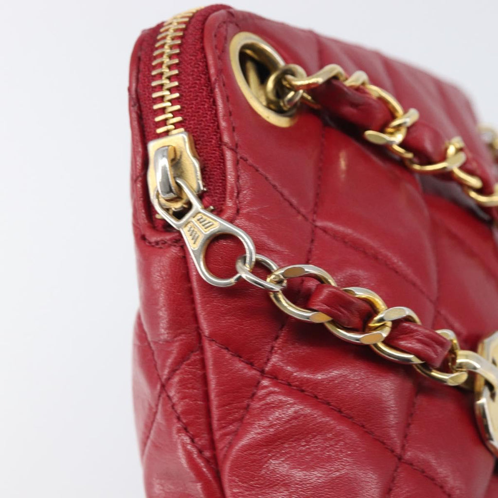 Chanel Red Leather Mini Shoulder Bag