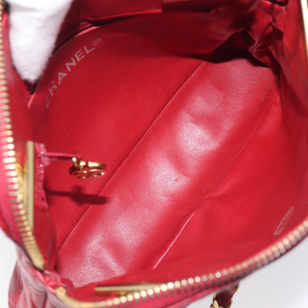 Chanel Red Leather Mini Shoulder Bag