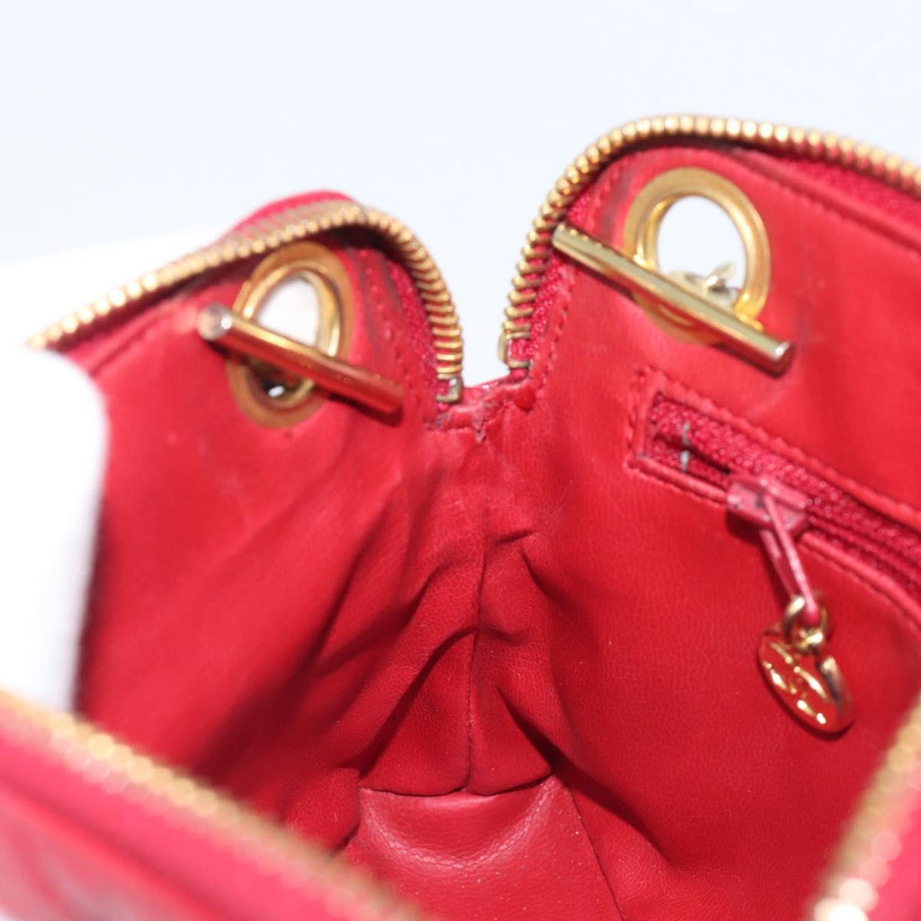 Chanel Red Leather Mini Shoulder Bag