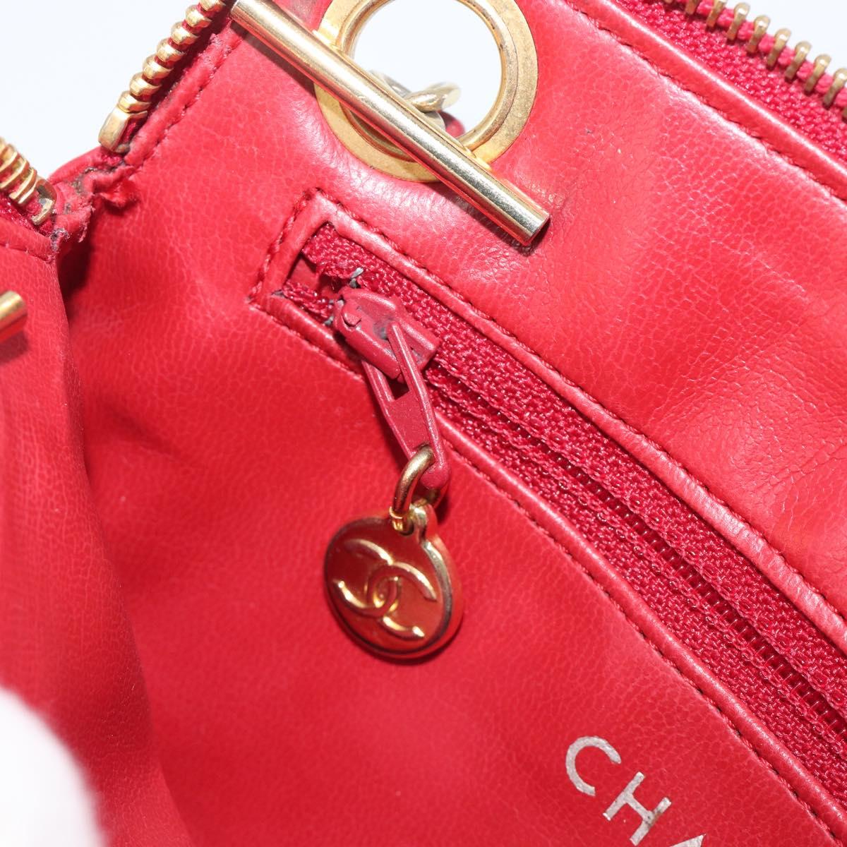Chanel Red Leather Mini Shoulder Bag