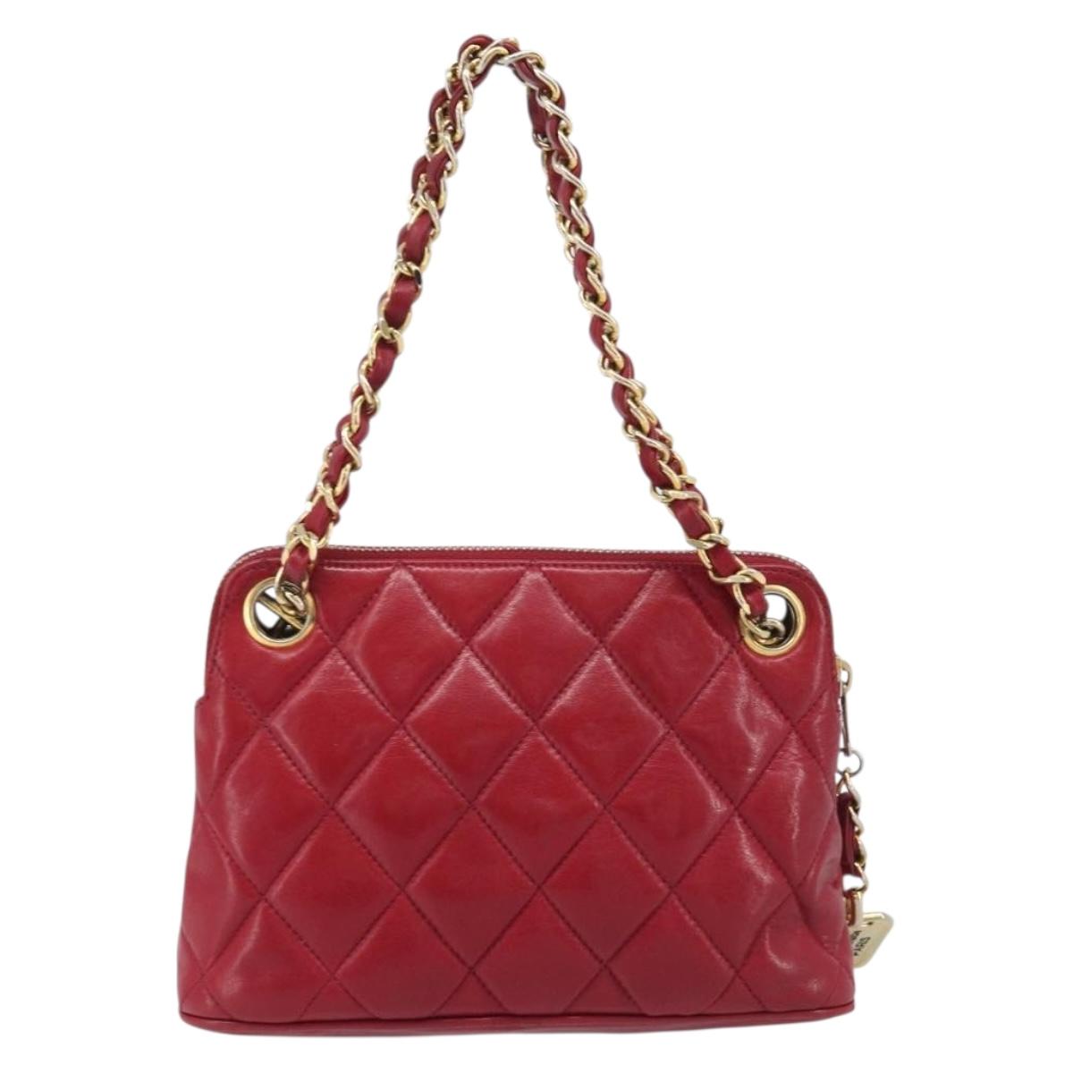 Chanel Red Leather Mini Shoulder Bag