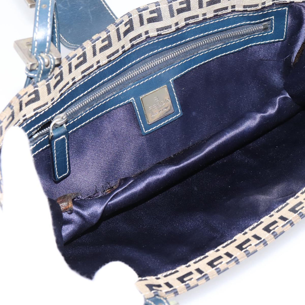 Fendi Zucchino Navy Rectangle Baguette
