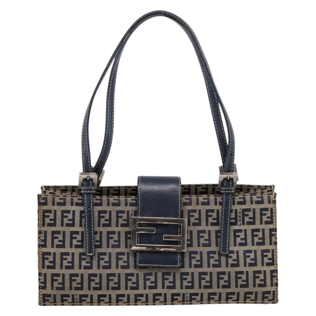 Fendi Zucchino Navy Rectangle Baguette