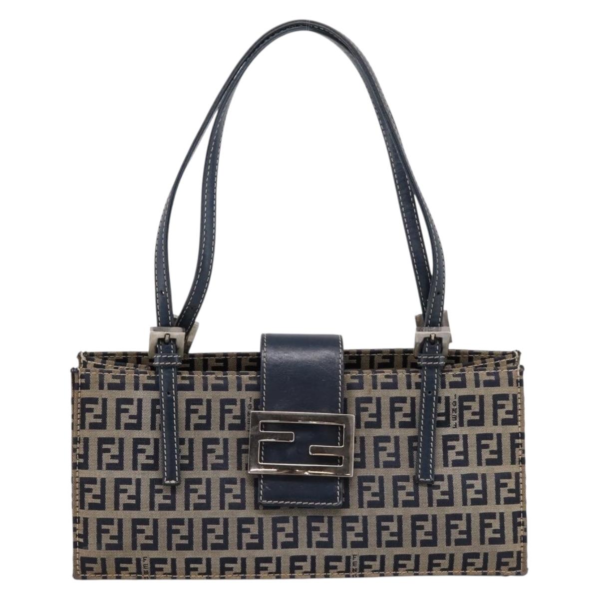 Fendi Zucchino Navy Rectangle Baguette