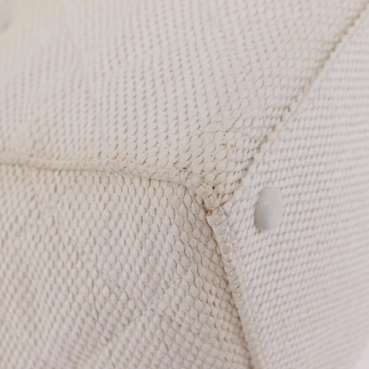 Chanel White Raffia Tote