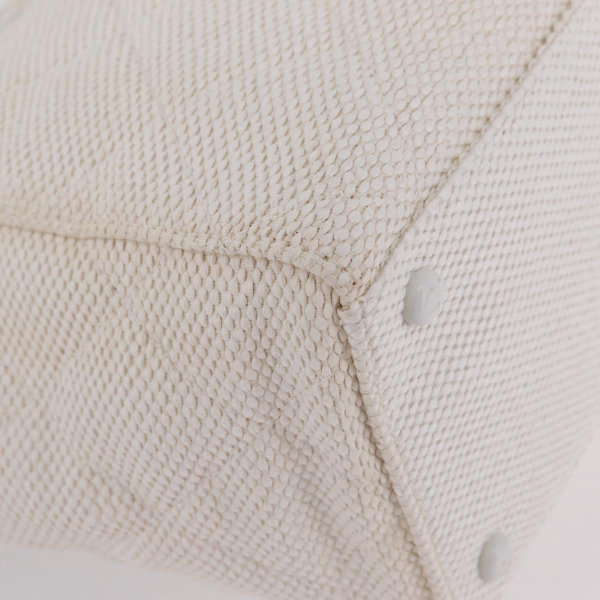 Chanel White Raffia Tote