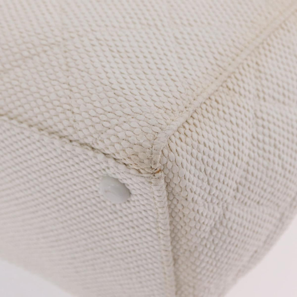 Chanel White Raffia Tote