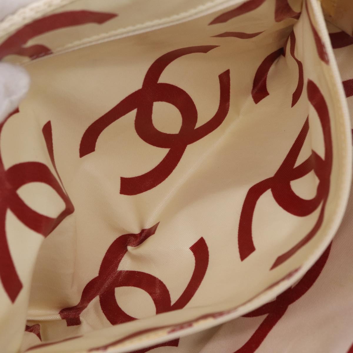 Chanel White Raffia Tote
