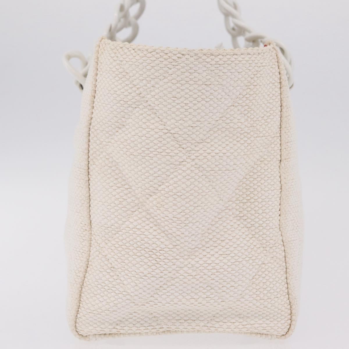 Chanel White Raffia Tote