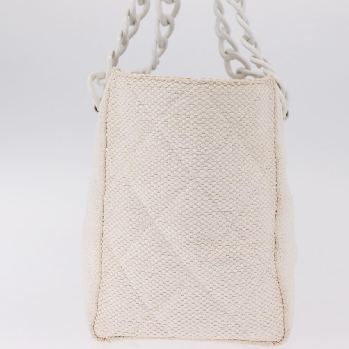 Chanel White Raffia Tote