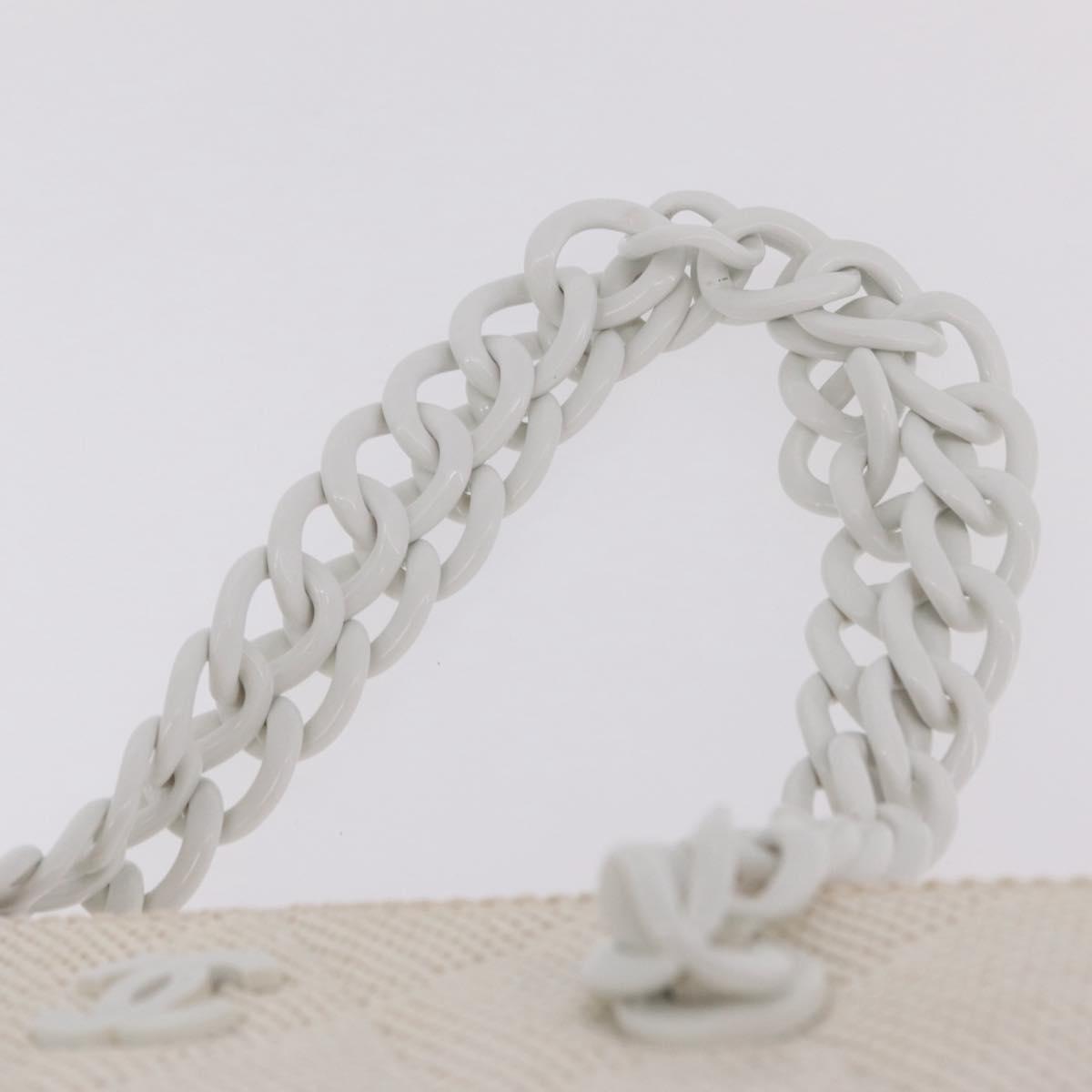 Chanel White Raffia Tote
