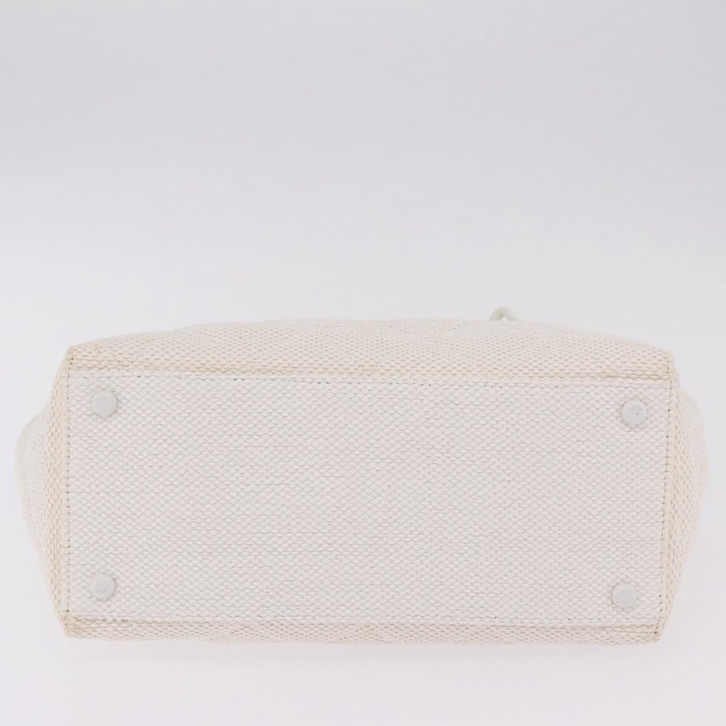 Chanel White Raffia Tote