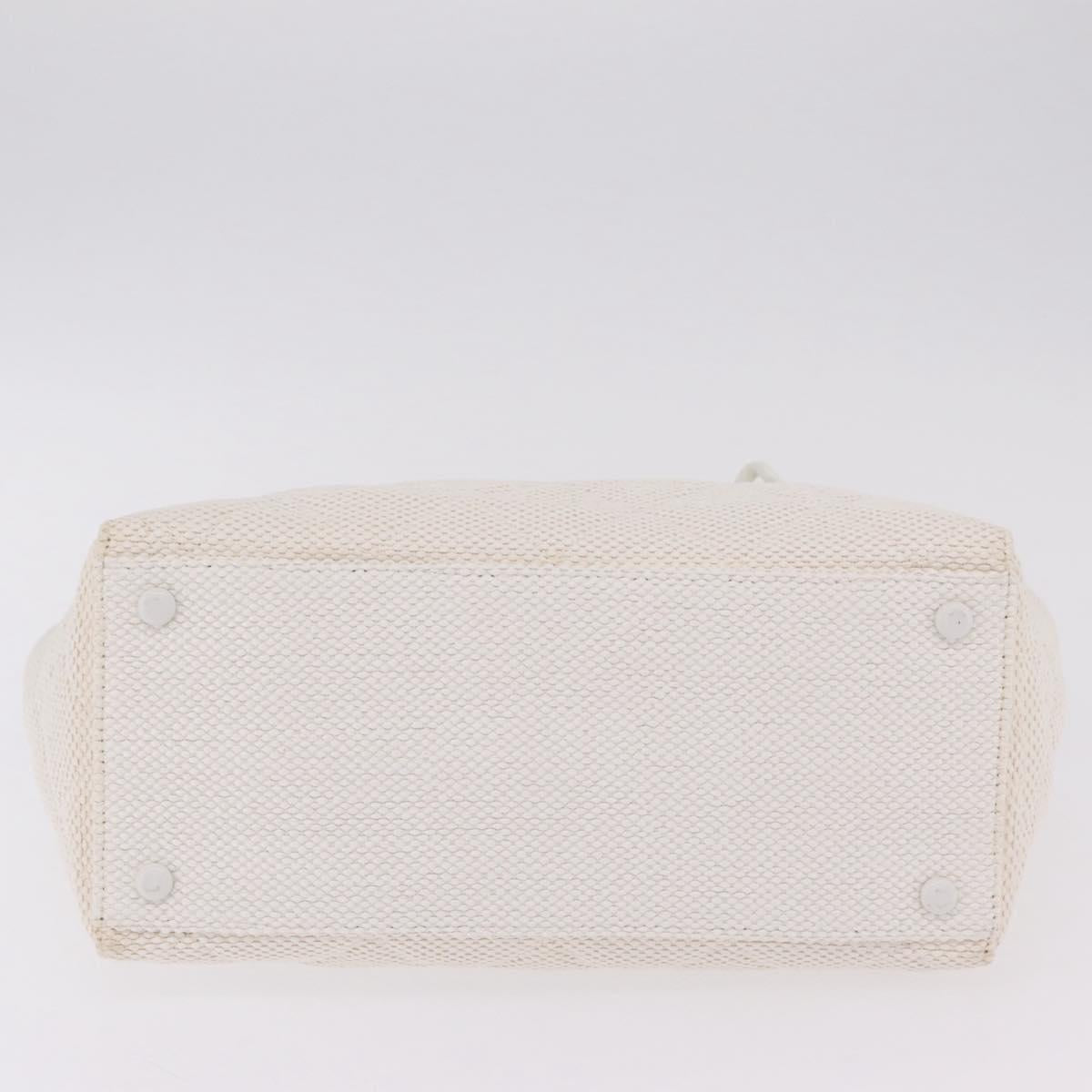 Chanel White Raffia Tote